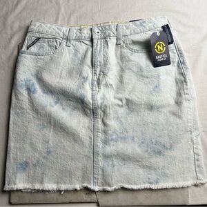 Nautica Women's Indigo Dye Denim Mini Skirt stretch